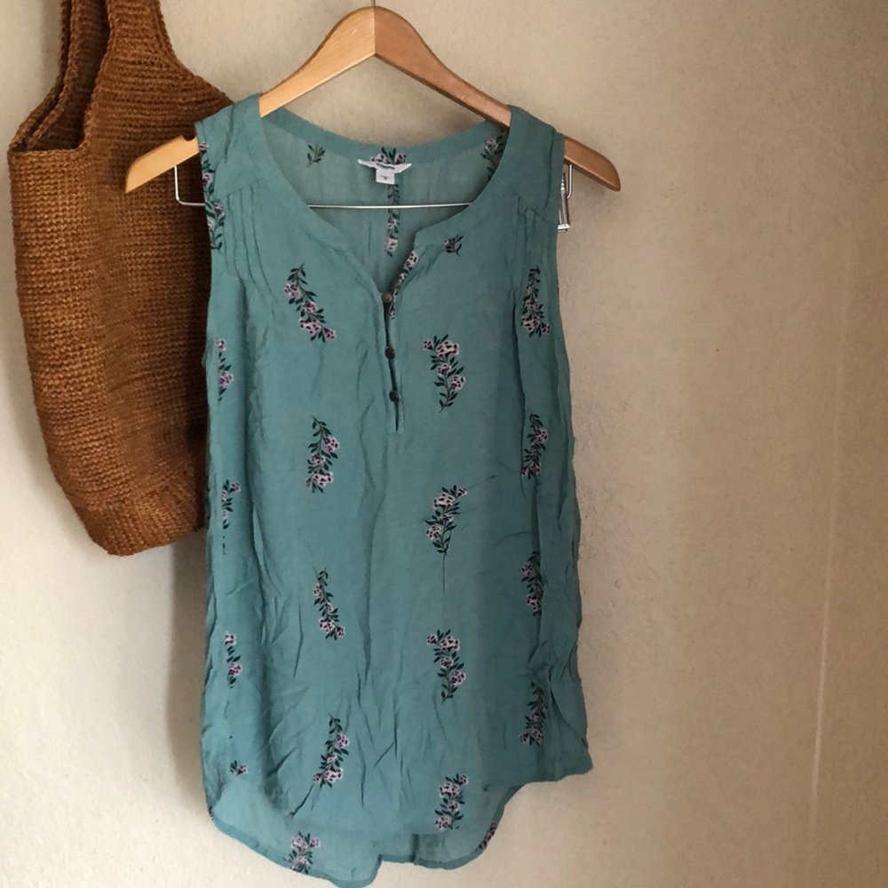 Sage Green and Floral SONOMA top
